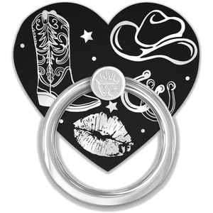 image:imageVELVET CAVIAR Cell Phone Ring Holder  Finger Ring amp Stand  Improves Phone Grip Compatible with iPhone Galaxy Most Smartphones WineDisco Cowgirl