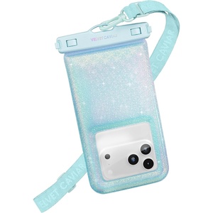 image:imageVELVET CAVIAR Waterproof Phone Pouch with Lanyard  IP68 Floating Case for iPhone amp All Phones  Dry Bag for Snorkeling Beach Kayaking  Travel amp Cruise Essentials for Women Silver HoloBlue Mermaid Glitter