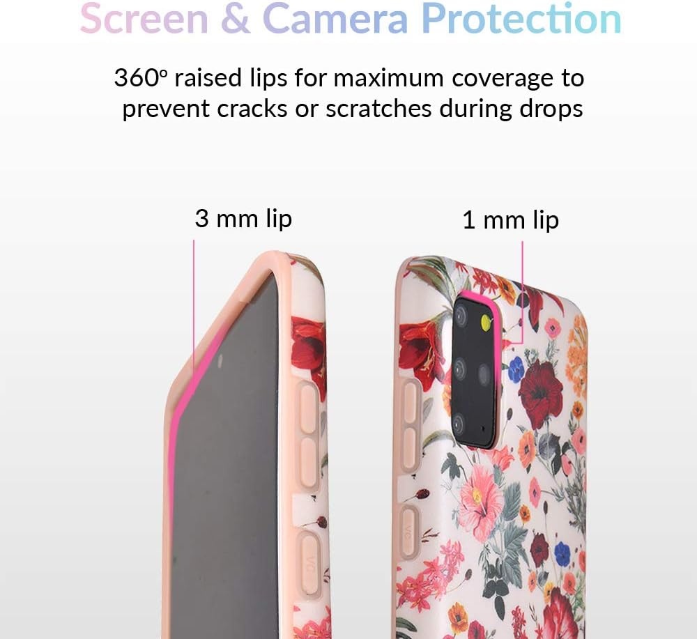 image:imageVELVET CAVIAR Compatible with Samsung Galaxy S20 Case Flower  Cute Protective Phone Cases for Women Girls Black Rose Gold FloralNude Vintage Floral