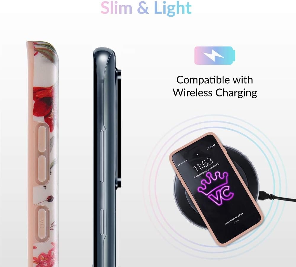 image:imageVELVET CAVIAR Compatible with Samsung Galaxy S20 Case Flower  Cute Protective Phone Cases for Women Girls Black Rose Gold FloralNude Vintage Floral