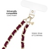 image:imageVELVET CAVIAR Leather Chain Phone Charm Wrist Strap  Cute Lanyard Accessory for Women  Fits All Phone Cases Burgundy