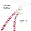 image:imageVELVET CAVIAR Leather Chain Phone Charm Wrist Strap  Cute Lanyard Accessory for Women  Fits all Phone Cases Metallic Pink