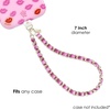 image:imageVELVET CAVIAR Leather Chain Phone Charm Wrist Strap  Cute Lanyard Accessory for Women  Fits all Phone Cases Metallic Pink