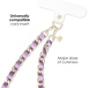 image:imageVELVET CAVIAR Leather Chain Phone Charm Wrist Strap  Cute Lanyard Accessory for Women  Fits all Phone Cases Metallic Purple