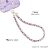 image:imageVELVET CAVIAR Leather Chain Phone Charm Wrist Strap  Cute Lanyard Accessory for Women  Fits all Phone Cases Metallic Purple
