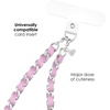 image:imageVELVET CAVIAR Leather Chain Phone Charm Wrist Strap  Cute Lanyard Accessory for Women  Fits all Phone Cases Pink