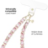 image:imageVELVET CAVIAR Leather Chain Phone Charm Wrist Strap  Cute Lanyard Accessory for Women  Fits all Phone Cases Pink Pearl