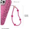 image:imageVELVET CAVIAR Phone Charm Wrist Strap  Cute Beaded Cellphone Wristlet  Lanyard Accessory for Women  Fits all Phone CasesHot Pink Heart