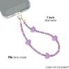 image:imageVELVET CAVIAR Phone Charm Wrist Strap  Cute Lanyard Accessory for Women  Compatible with all Phone Cases Purple Heart