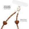 image:imageVELVET CAVIAR Phone Charm Wrist Strap  Cute Lanyard Accessory for Women  Compatible with all Phone CasesBrown Heart