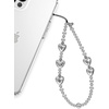 image:imageVELVET CAVIAR Phone Charm Wrist Strap  Cute Lanyard Accessory for Women  Compatible with all Phone CasesMetallic Silver Heart