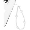image:imageVELVET CAVIAR Phone Charm Wrist Strap  Cute Lanyard Accessory for Women  Compatible with all Phone CasesWhite Heart