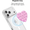 image:imageVelvet Caviar Suction Cup Phone Case Mount Compatible with MagSafe Devices Only  Magnetic Silicone Sticky Phone Grip Holder for iPhone Back of Phone  Mirror Gripper Strawberry MilkPink Sugar Heart