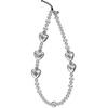 image:imageVELVET CAVIAR Phone Charm Wrist Strap  Cute Lanyard Accessory for Women  Compatible with all Phone CasesMetallic Silver Heart