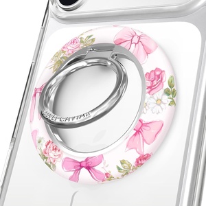 image:imageVELVET CAVIAR Compatible with MagSafe Phone Grip 20  Cute Magnetic Ring Holder  Finger Loop Kickstand  Pop On Accessory for iPhone 17 16 15 14 13 12  Christmas Peppermint PrincessPosie Pink Bow