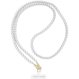 image:imageVELVET CAVIAR Crossbody Phone Strap Lanyard for Women  Cellphone Leash Holder Around Neck  Fits Any Phone CaseWhite Pearl