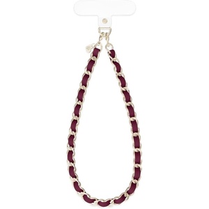 image:imageVELVET CAVIAR Leather Chain Phone Charm Wrist Strap  Cute Lanyard Accessory for Women  Fits All Phone Cases Burgundy