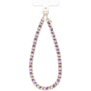 image:imageVELVET CAVIAR Leather Chain Phone Charm Wrist Strap  Cute Lanyard Accessory for Women  Fits all Phone Cases Metallic Purple