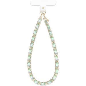 image:imageVELVET CAVIAR Leather Chain Phone Charm Wrist Strap  Cute Lanyard Accessory for Women  Fits all Phone Cases Teal Holo