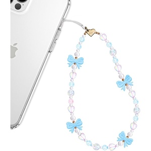 image:imageVELVET CAVIAR Phone Charm Wrist Strap  Cute Beaded Cellphone Wristlet  Lanyard Accessory for Women  Fits all Phone CasesFrench Blue Bow