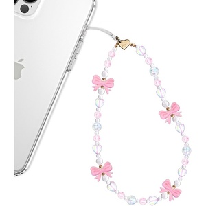 image:imageVELVET CAVIAR Phone Charm Wrist Strap  Cute Beaded Cellphone Wristlet  Lanyard Accessory for Women  Fits all Phone CasesPink Bow