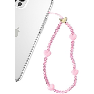 image:imageVELVET CAVIAR Phone Charm Wrist Strap  Cute Beaded Cellphone Wristlet  Lanyard Accessory for Women  Fits all Phone CasesPink Heart