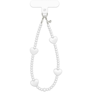 image:imageVELVET CAVIAR Phone Charm Wrist Strap  Cute Lanyard Accessory for Women  Compatible with all Phone Cases White Heart