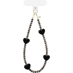 image:imageVELVET CAVIAR Phone Charm Wrist Strap  Cute Lanyard Accessory for Women  Compatible with all Phone CasesBlack Heart