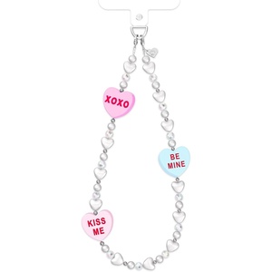 image:imageVELVET CAVIAR Phone Charm Wrist Strap  Cute Lanyard Accessory for Women  Compatible with all Phone CasesSweet Hearts Pearl Chain