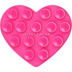 image:imageVelvet Caviar Suction Cup Phone Case Mount Compatible with MagSafe Devices Only  Magnetic Silicone Sticky Phone Grip Holder for iPhone Back of Phone  Mirror Gripper Strawberry MilkHot Pink Heart
