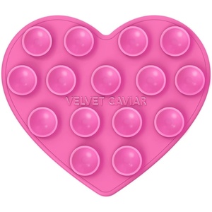 image:imageVelvet Caviar Suction Cup Phone Case Mount Compatible with MagSafe Devices Only  Magnetic Silicone Sticky Phone Grip Holder for iPhone Back of Phone  Mirror Gripper Strawberry MilkOrchid Pink Heart