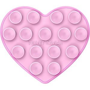 image:imageVelvet Caviar Suction Cup Phone Case Mount Compatible with MagSafe Devices Only  Magnetic Silicone Sticky Phone Grip Holder for iPhone Back of Phone  Mirror Gripper Strawberry MilkPink Sugar Heart