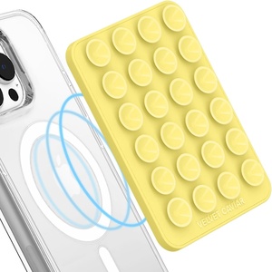 image:imageVelvet Caviar Suction Cup Phone Case Mount Compatible with MagSafe Devices Only  Magnetic Silicone Sticky Phone Grip Holder for iPhone Back of Phone  Mirror Gripper Strawberry MilkYellow