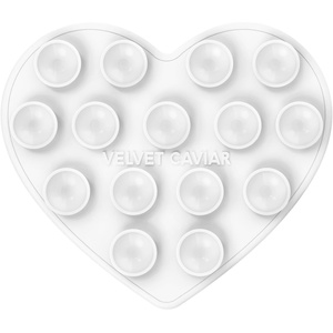 image:imageVelvet Caviar Suction Cup Phone Case Mount Compatible with MagSafe Devices Only  Magnetic Silicone Sticky Phone Grip Holder for iPhone Back of Phone  Mirror Gripper Strawberry MilkWhite Heart