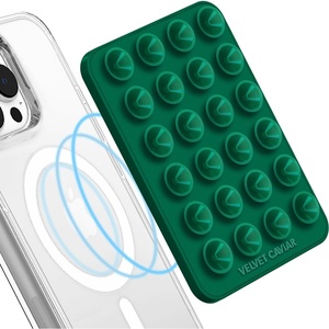 image:imageVelvet Caviar Suction Cup Phone Case Mount Compatible with MagSafe Devices Only  Magnetic Silicone Sticky Phone Grip Holder for iPhone Back of Phone  Mirror Gripper Strawberry MilkEmeral Green