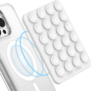 image:imageVelvet Caviar Suction Cup Phone Case Mount Compatible with MagSafe Devices Only  Magnetic Silicone Sticky Phone Grip Holder for iPhone Back of Phone  Mirror Gripper Strawberry MilkWhite