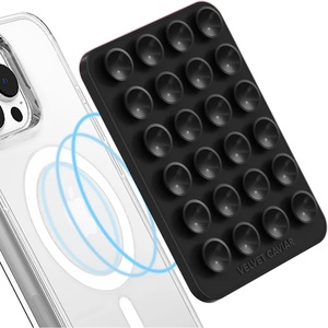 image:imageVelvet Caviar Suction Cup Phone Case Mount Compatible with MagSafe Devices Only  Magnetic Silicone Sticky Phone Grip Holder for iPhone Back of Phone  Mirror Gripper Strawberry MilkBlack