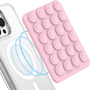 image:imageVelvet Caviar Suction Cup Phone Case Mount Compatible with MagSafe Devices Only  Magnetic Silicone Sticky Phone Grip Holder for iPhone Back of Phone  Mirror Gripper Strawberry MilkStrawberry Milk