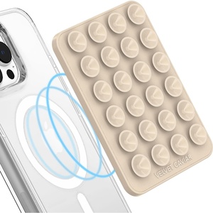 image:imageVelvet Caviar Suction Cup Phone Case Mount Compatible with MagSafe Devices Only  Magnetic Silicone Sticky Phone Grip Holder for iPhone Back of Phone  Mirror Gripper Strawberry MilkSand Stone
