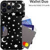 image:imageVELVET CAVIAR Compatible with iPhone 1212 Pro Wallet Case for Women  Credit Card Holder  Slim Protective Design 8ft Drop Tested  Holographic Blue Pink MarbleWhite Stars and Moon