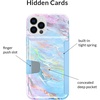 image:imageVELVET CAVIAR Compatible with iPhone 1212 Pro Wallet Case for Women  Credit Card Holder  Slim Protective Design 8ft Drop Tested  Holographic Blue Pink MarbleHolographic Moonstone Marble