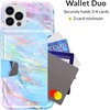 image:imageVELVET CAVIAR Compatible with iPhone 13 Pro Wallet Case for Women  Credit Card Holder  Slim Protective Design 8ft Drop Tested  Holographic Blue Pink MarbleHolographic Moonstone Marble
