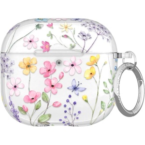 image:imageVELVET CAVIAR Compatible with AirPods 4 Case with Keychain  Cute Protective Hard 4th Generation Cases for Women  Cow PrintEnchanted Floral