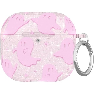 image:imageVELVET CAVIAR Compatible with AirPods 4 Case with Keychain  Cute Protective Hard 4th Generation Cases for Women  Cow PrintGhosted Pink Glitter