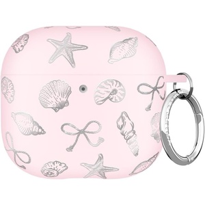 image:imageVELVET CAVIAR Compatible with AirPods 4 Case with Keychain  Cute Protective Hard 4th Generation Cases for Women  Cow PrintPink Coastal Seashells