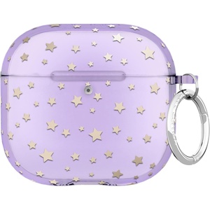 image:imageVELVET CAVIAR Compatible with AirPods 4 Case with Keychain  Cute Protective Hard 4th Generation Cases for Women  Cow PrintPurple Stars