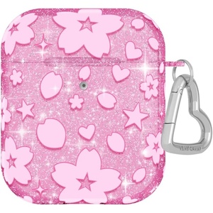 image:imageVelvet Caviar Compatible with AirPods Case 2nd and 1st Generation  Cute Protective Hard Cover for Women  Neon YellowCherry Blossom Glitter