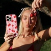 image:imageVELVET CAVIAR Black Leopard Cheetah Print Phone Case for iPhone 13  Compatible with MagSafe  10ft Drop TestedSweet Cherry