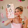 image:imageVELVET CAVIAR Compatible with MagSafe Phone Grip  Magnetic Ring Holder with Adjustable Stand  Removable MagSafe Accessories for iPhone 16 15 14 13 12 Pink Pumpkin SnoopyEnchanted Mushrooms