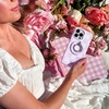image:imageVELVET CAVIAR for iPhone 15 Case  Compatible with MagSafe  10ft Drop Tested  Geometric MarbleLilac Checkered